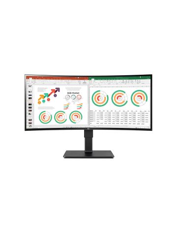 LG 34” TAA IPS QHD UltraWide Curved Monitor (3440x1440) with 21:9 Aspect Ratio, HDR10, sRGB 99% Color Gamut, Dual Controller & MaxxAudio, Black 